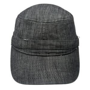 Tony Hawk Army Cap Gray One Size Denim Skull Crossbones Stud Elastic Back Hat